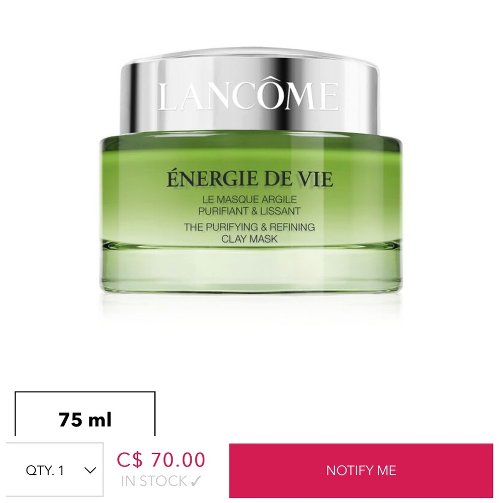 ❌SOLD❌ Lancôme Purifying and Refining Clay Mask